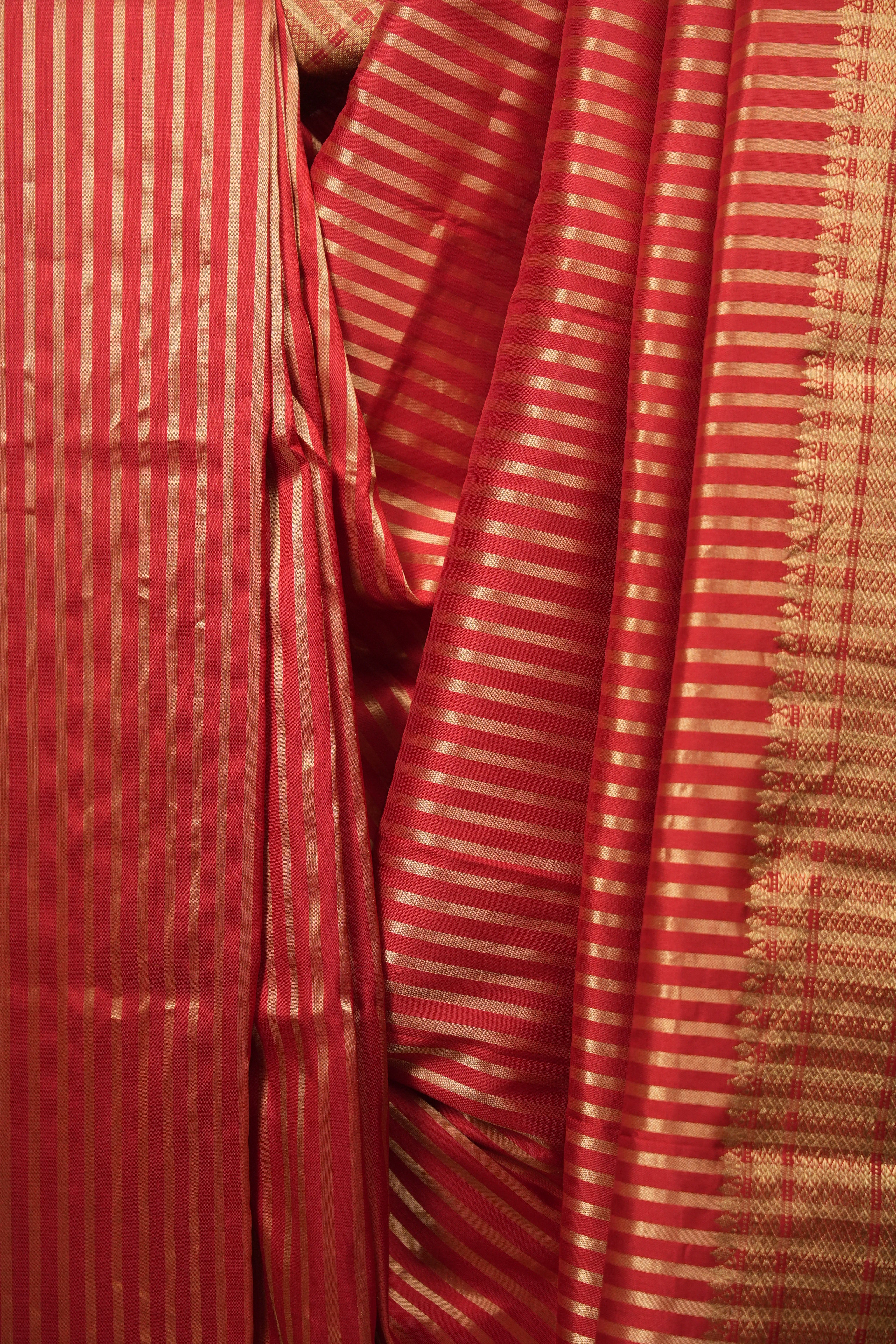 Red Cotton Silk Paithani Saree - SRRCSPS04