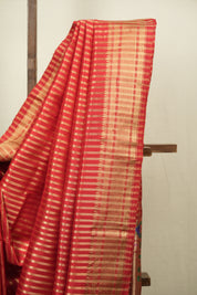 Red Cotton Silk Paithani Saree - SRRCSPS04