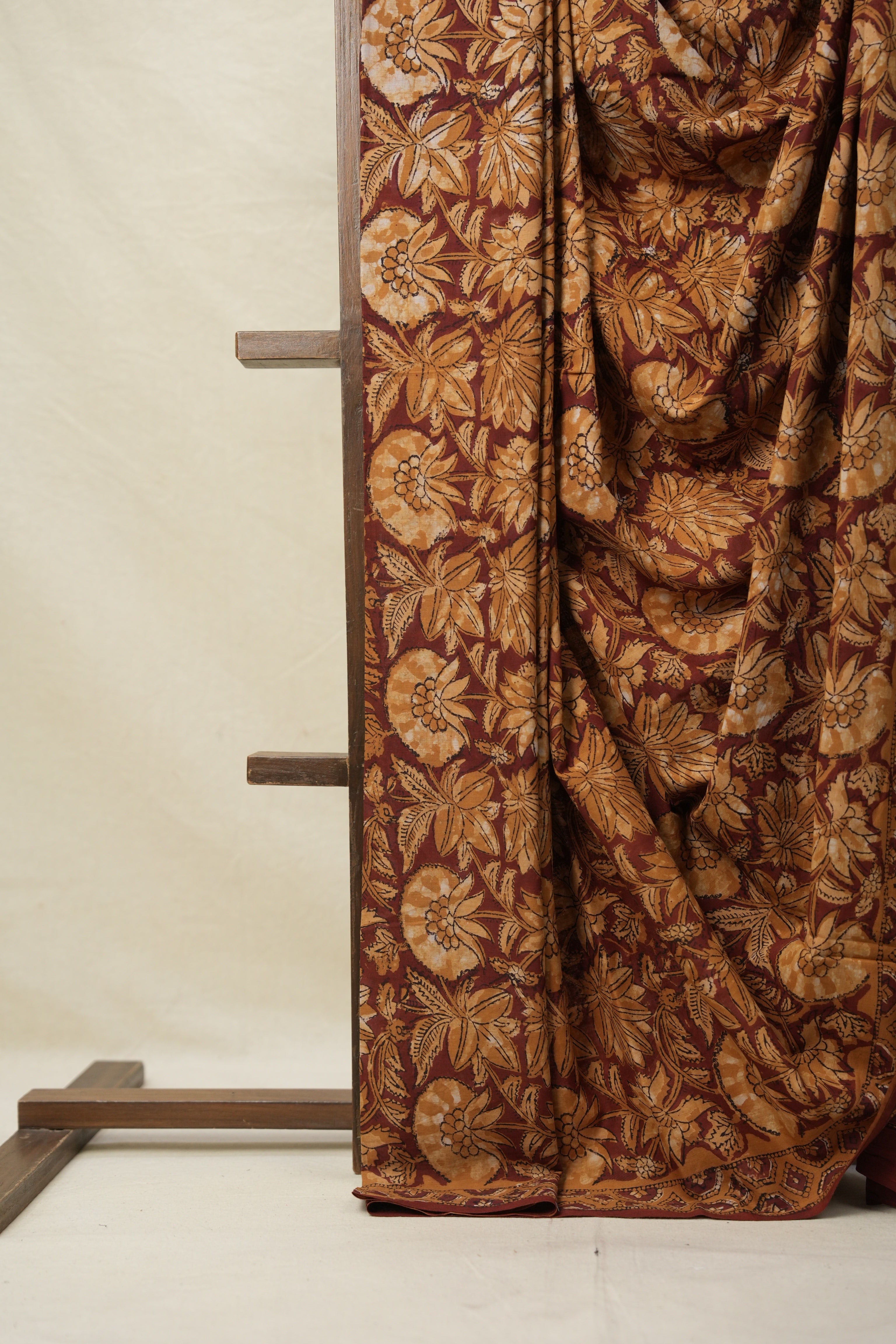 Orange Maroon HBP Cotton Saree - SROMCS3160