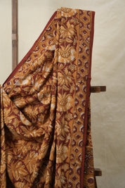 Orange Maroon HBP Cotton Saree - SROMCS3160