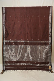 Brown Maheshwari Saree - SRBMS1141