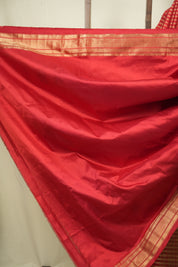 Red Cotton Silk Paithani Saree - SRRCSPS04