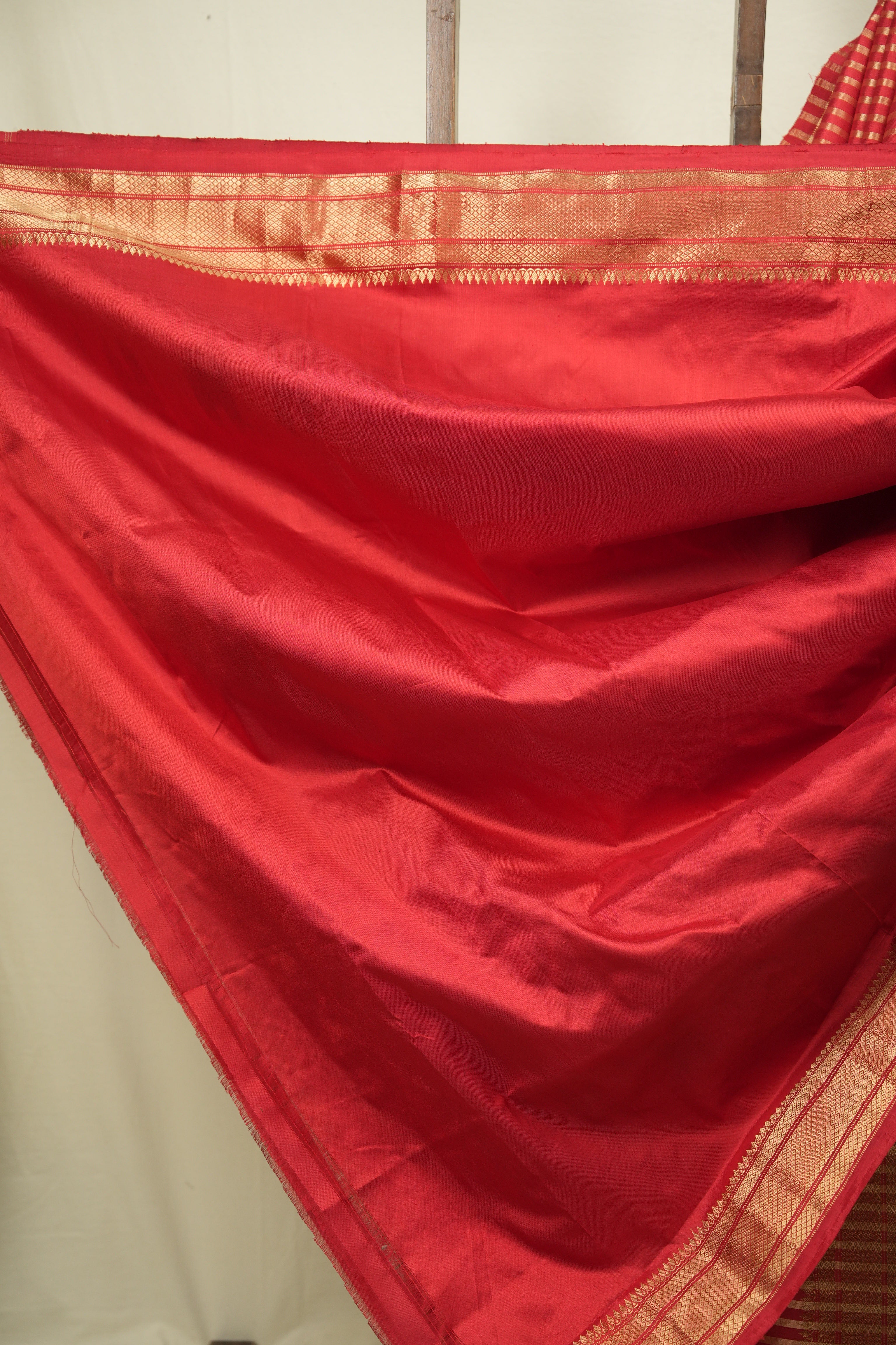 Red Cotton Silk Paithani Saree - SRRCSPS04