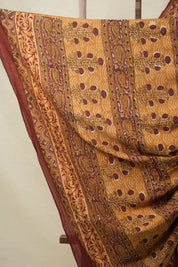 Orange Maroon HBP Cotton Saree - SROMCS3160