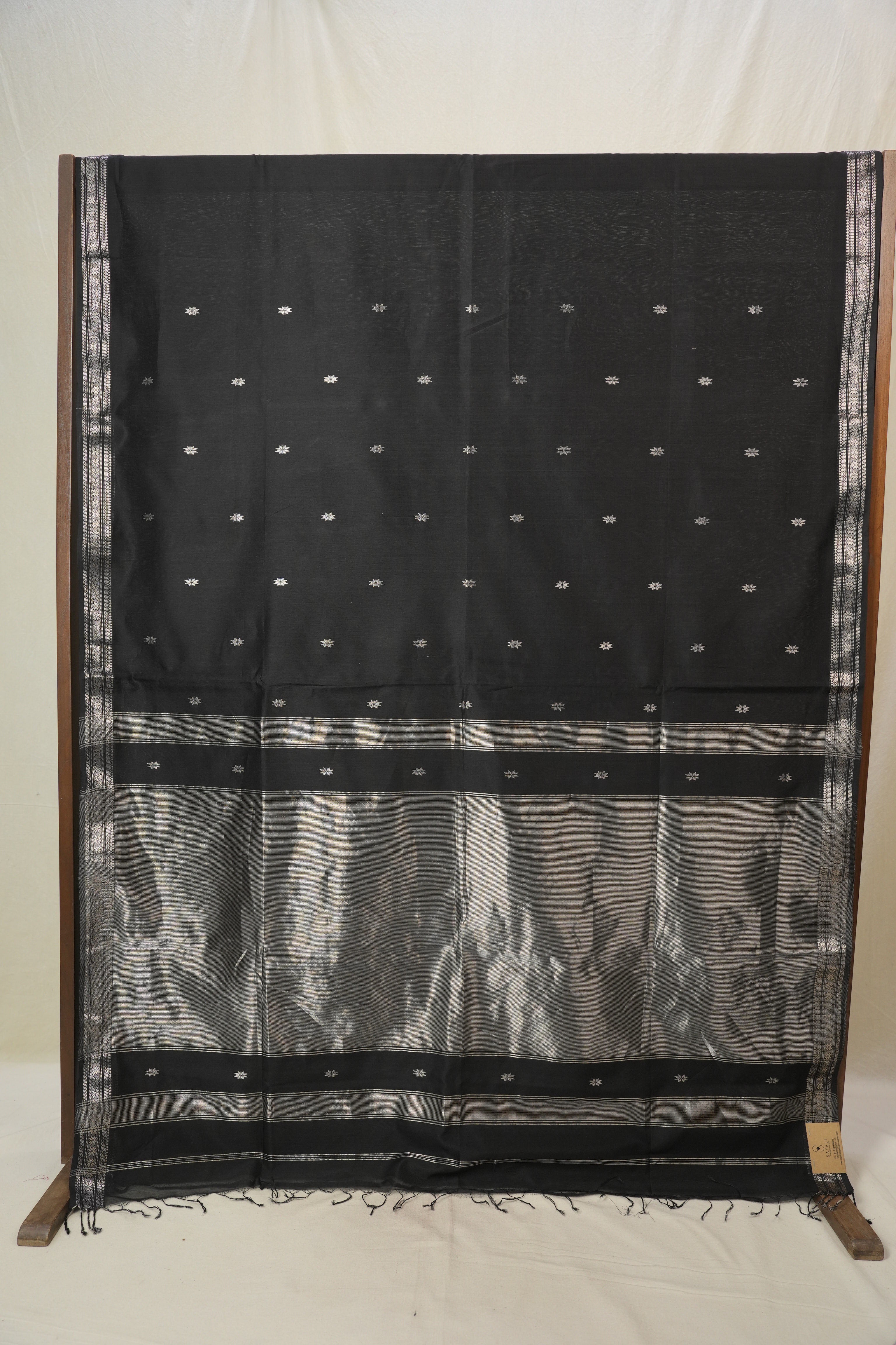 Black Maheshwari Saree - SRBMS1140