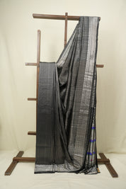 Black Cotton Silk Paithani Saree - SRBCSPS05