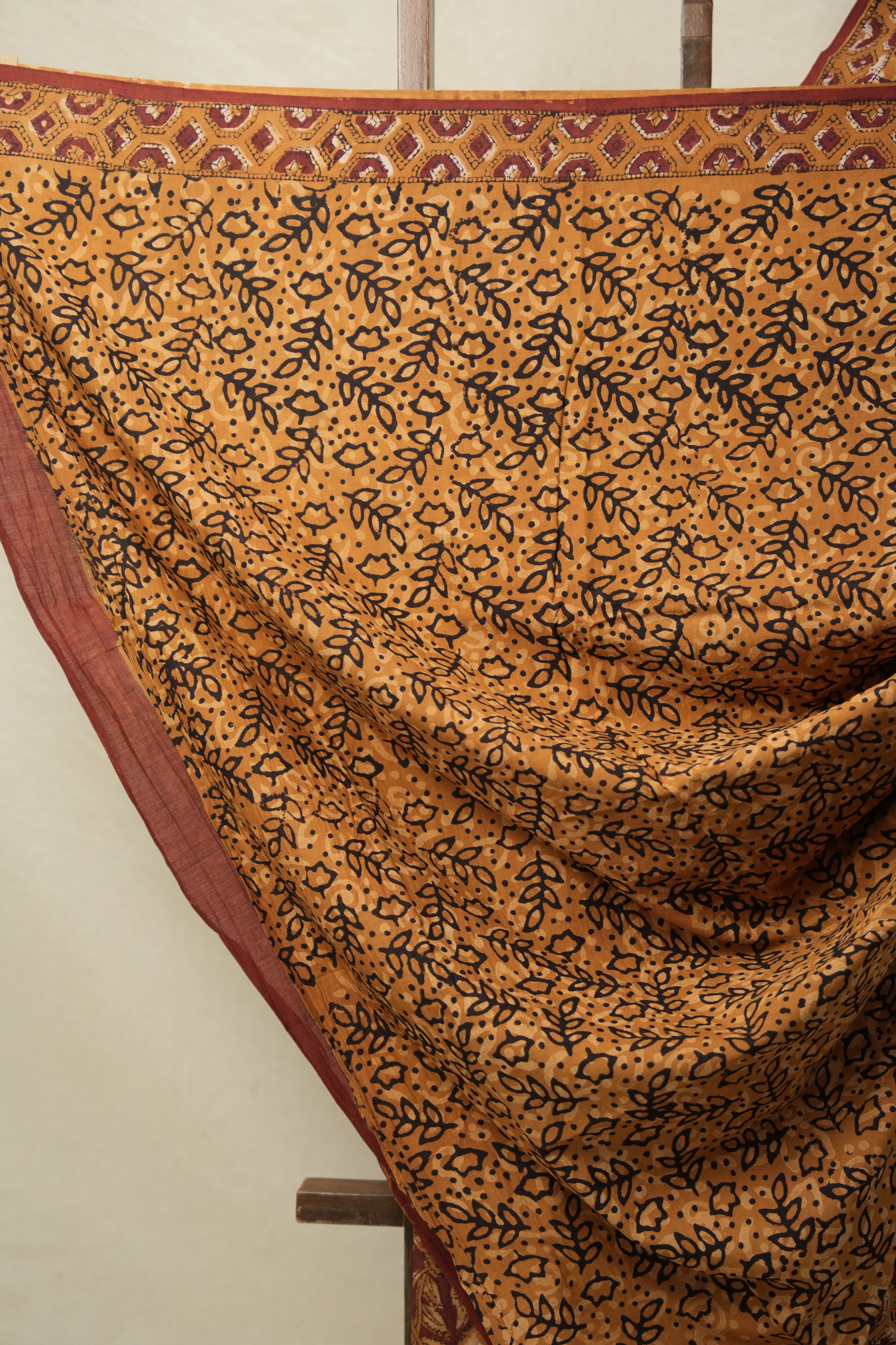 Orange Maroon HBP Cotton Saree - SROMCS3160