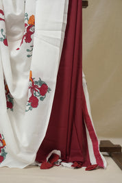 White HBP Signature Cotton Saree - SRWSCS32