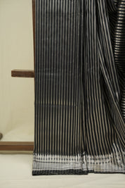 Black Cotton Silk Paithani Saree - SRBCSPS05