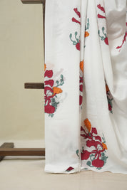 White HBP Signature Cotton Saree - SRWSCS32