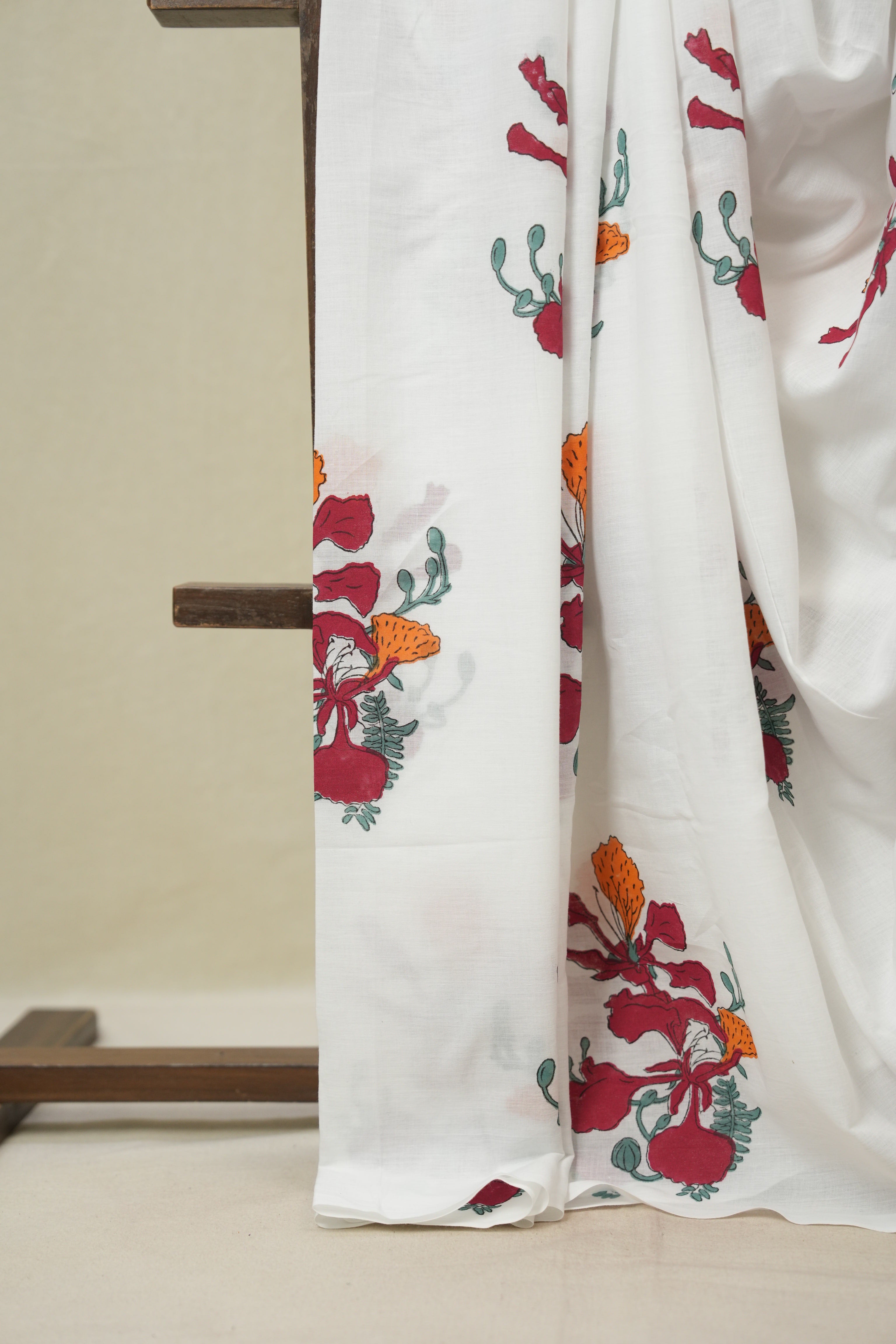 White HBP Signature Cotton Saree - SRWSCS32