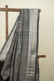 Black Cotton Silk Paithani Saree - SRBCSPS05