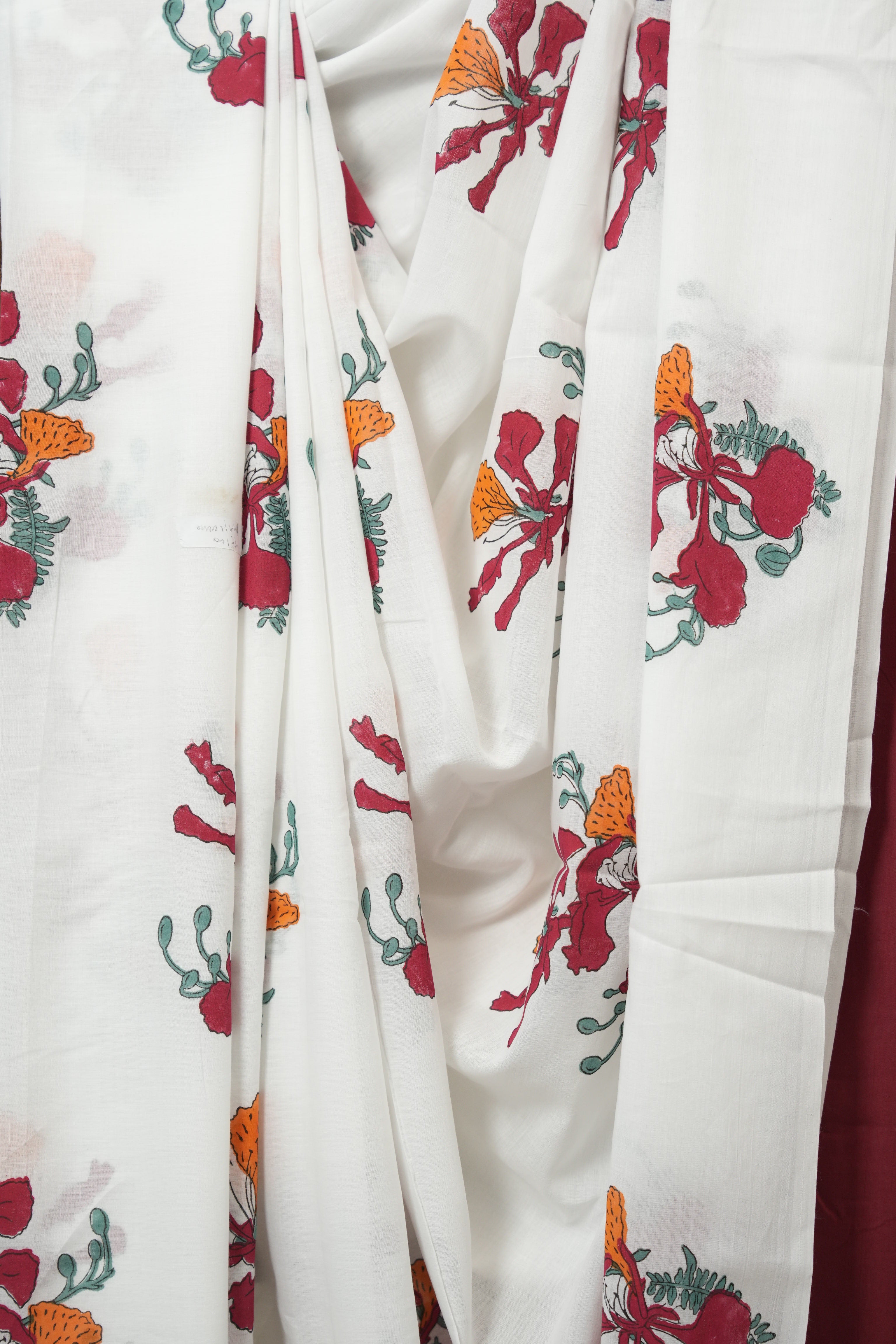 White HBP Signature Cotton Saree - SRWSCS32
