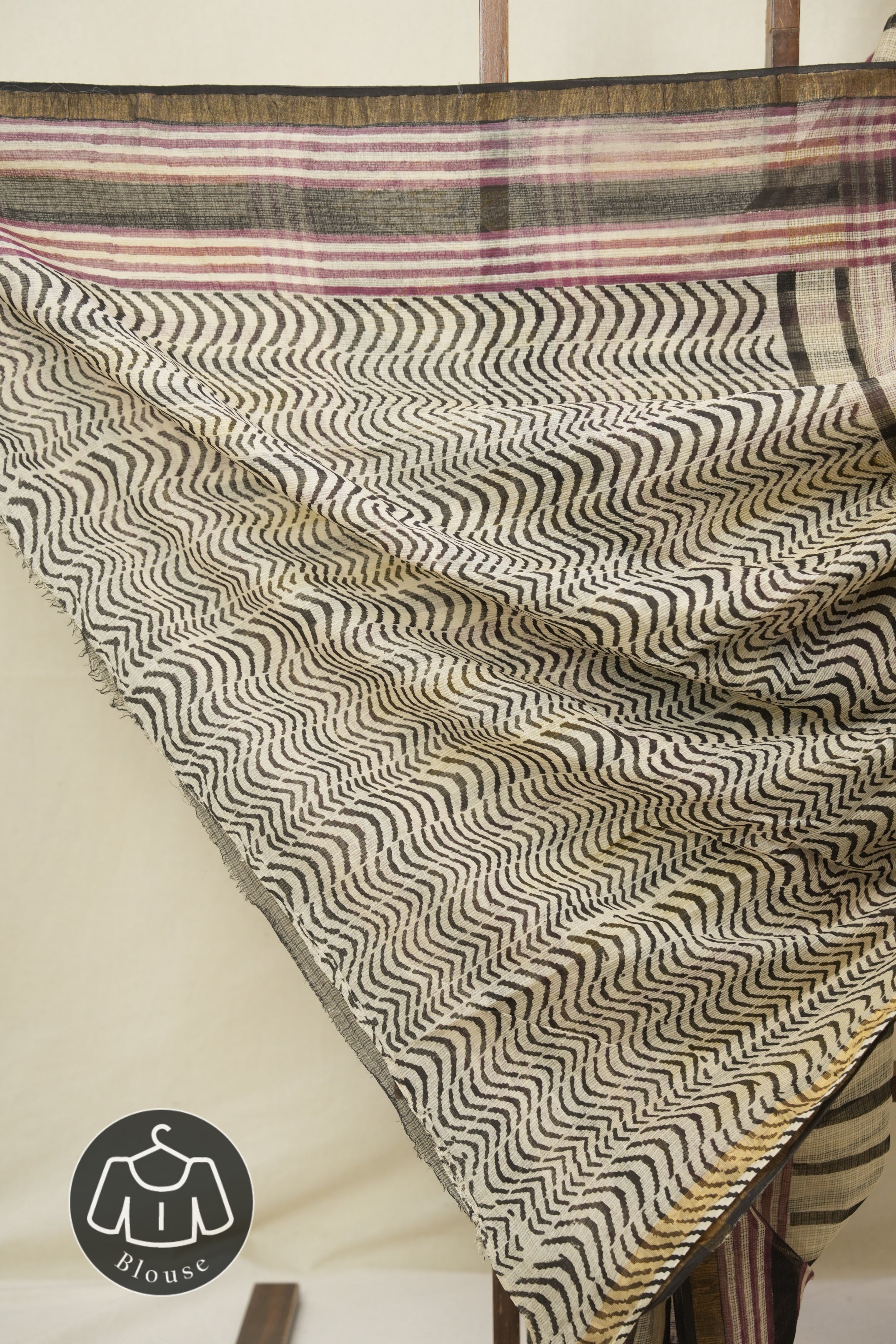 Beige HBP Kota Doria Saree - SRMKDS258