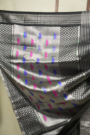 Black Cotton Silk Paithani Saree - SRBCSPS05