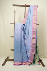 Lilac Cotton Silk Paithani Saree - SRLCSPS03