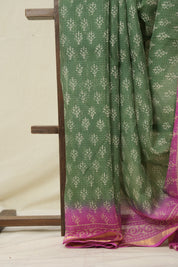 Green HBP Kota Doria Saree - SRGKDS263