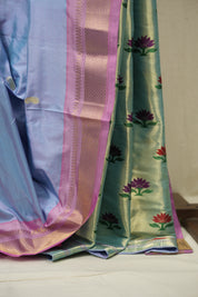 Lilac Cotton Silk Paithani Saree - SRLCSPS03