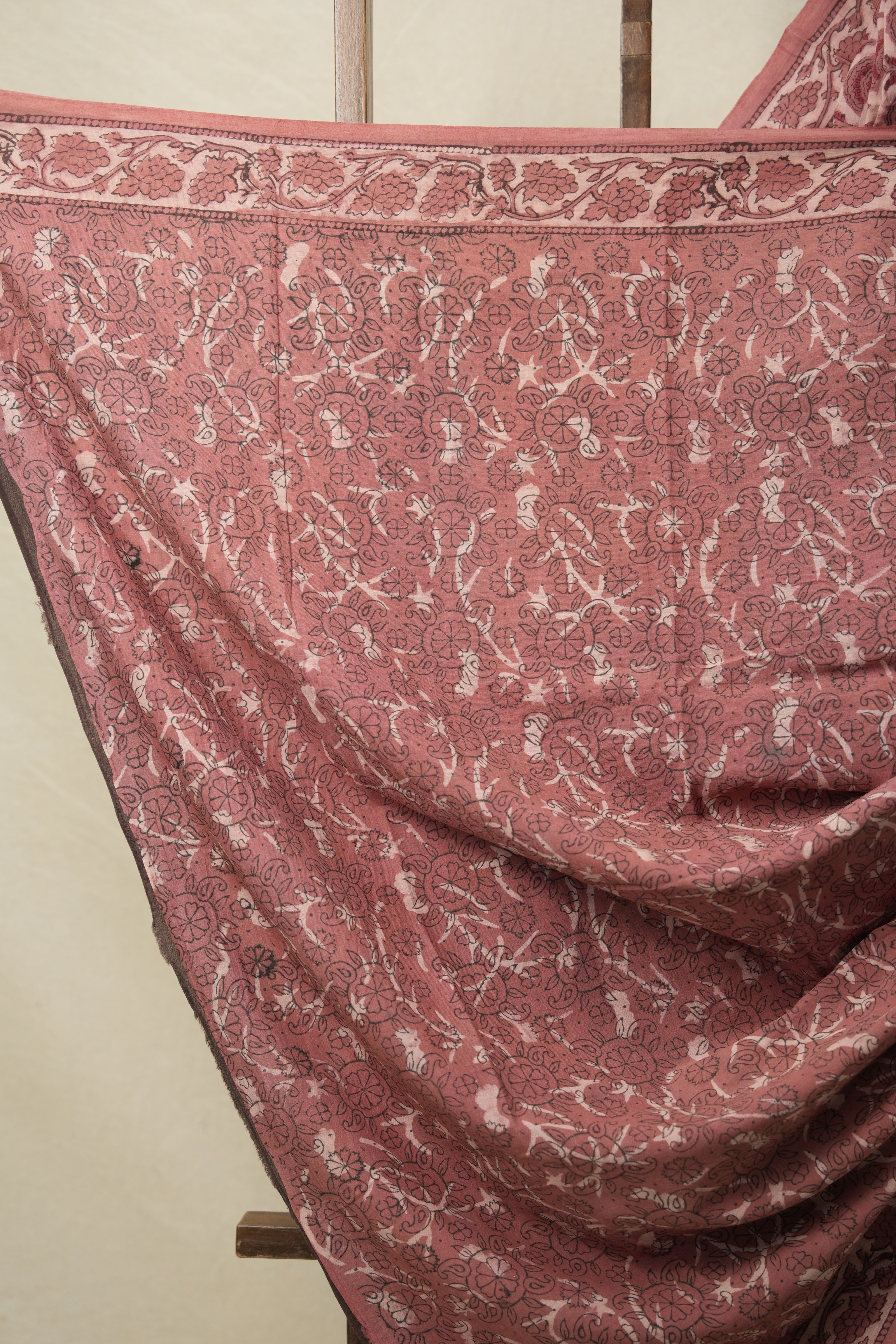 Dusty Pink HBP Cotton Saree - SRDPCS3158