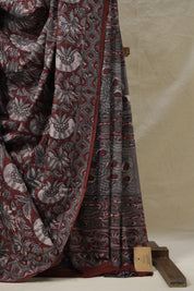 Ash Grey HBP Cotton Saree - SRAGCS3159