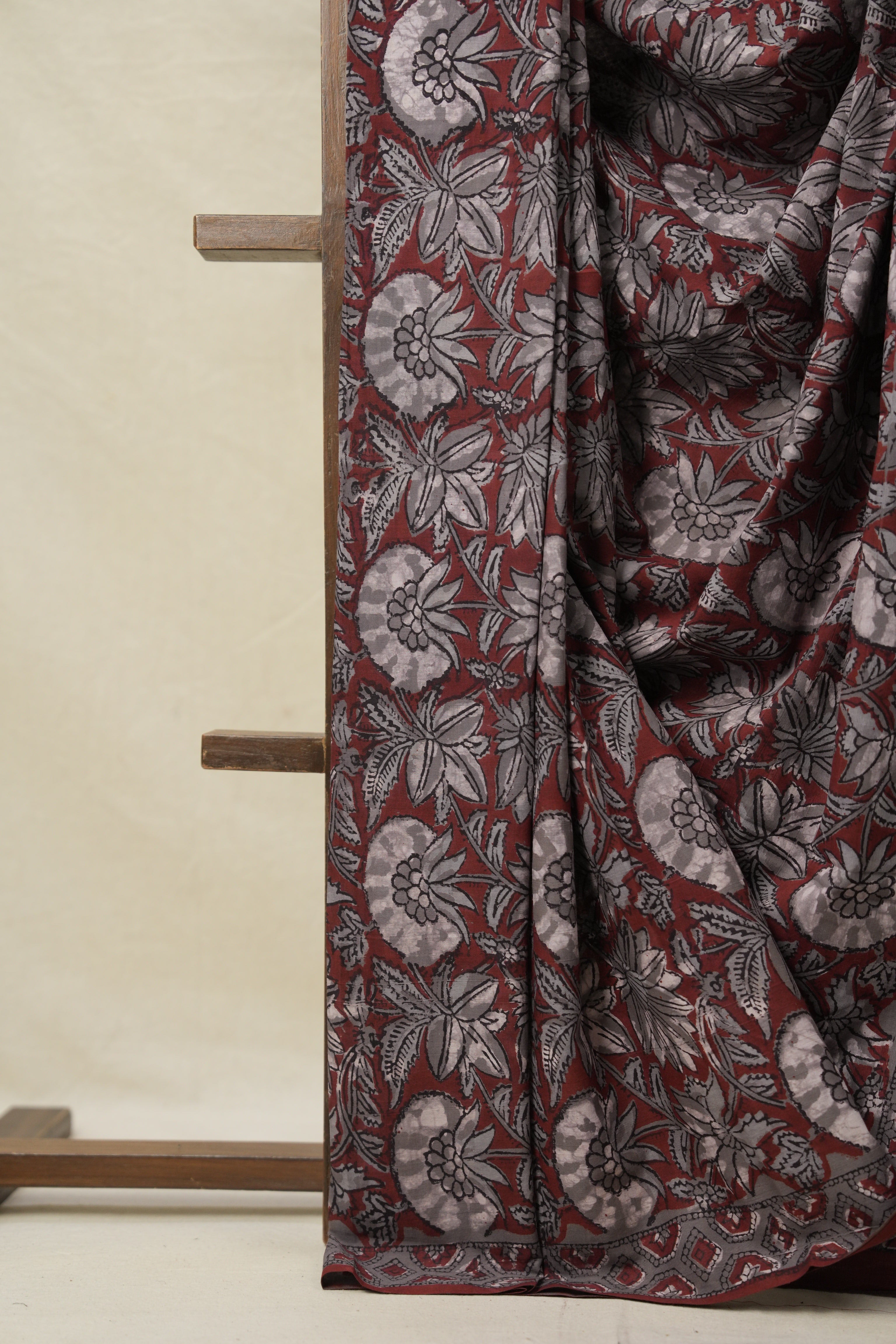 Ash Grey HBP Cotton Saree - SRAGCS3159