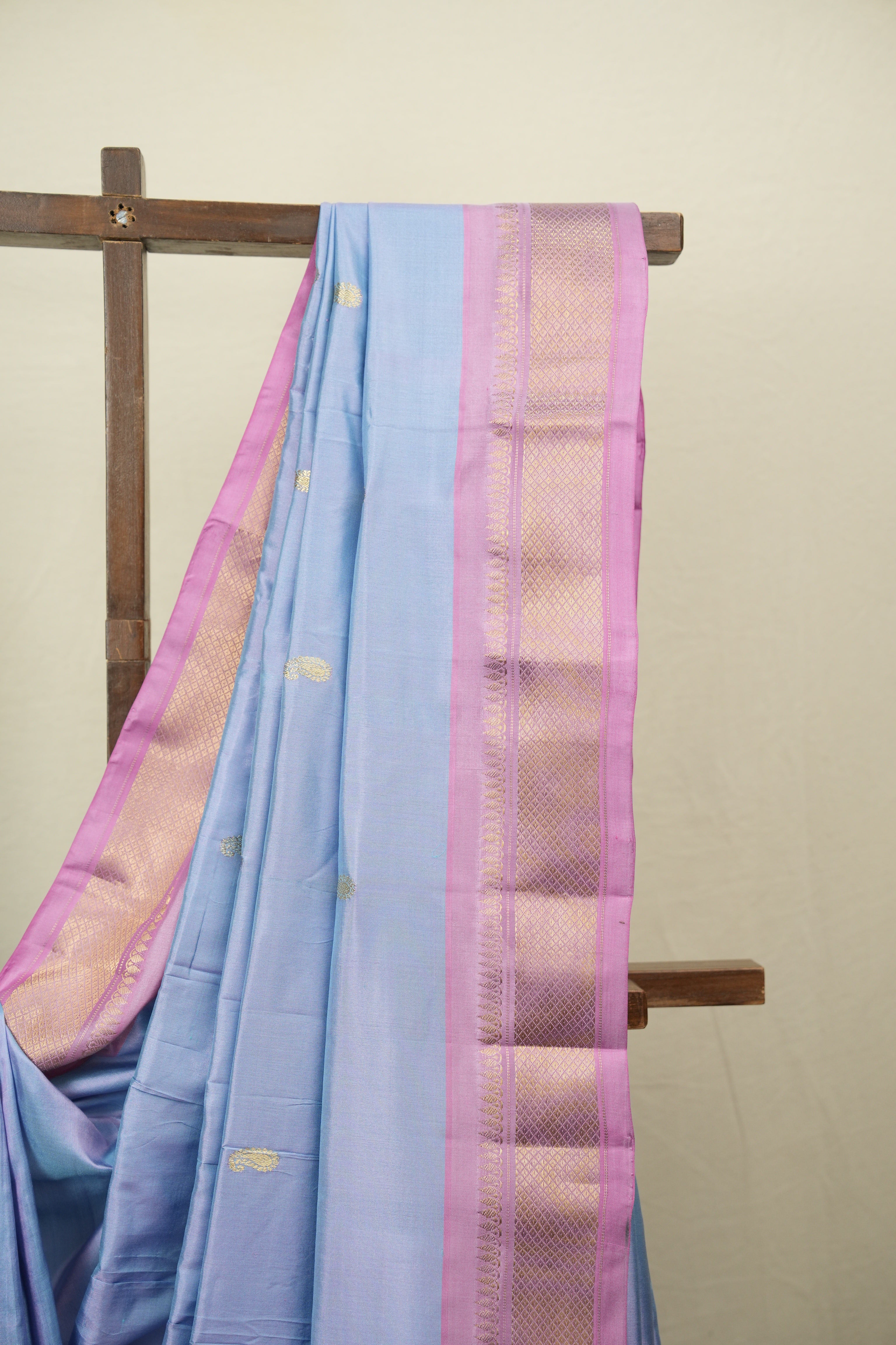Lilac Cotton Silk Paithani Saree - SRLCSPS03