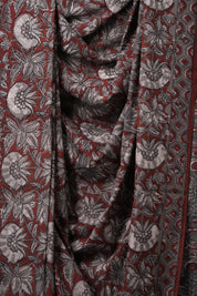 Ash Grey HBP Cotton Saree - SRAGCS3159