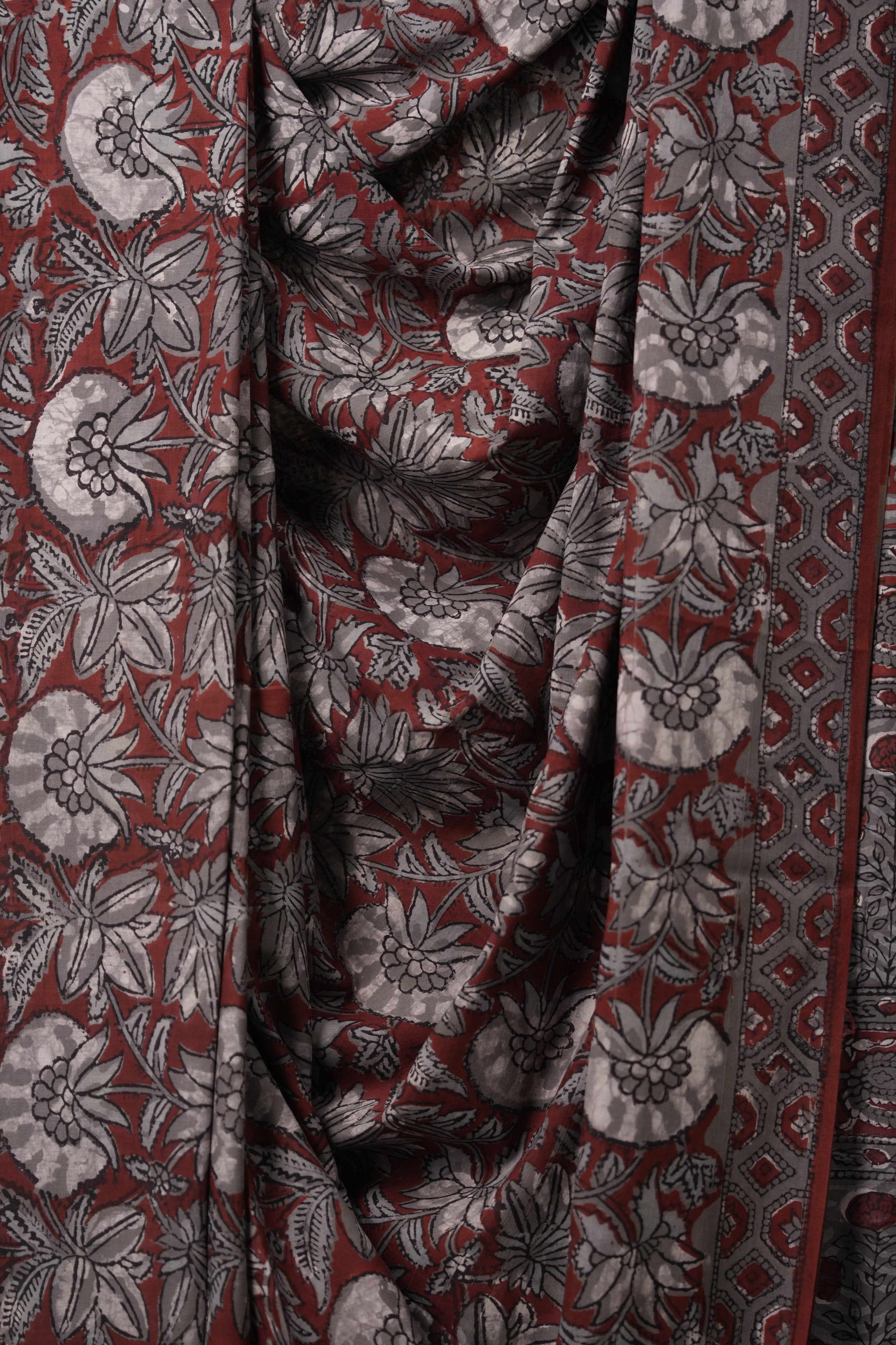 Ash Grey HBP Cotton Saree - SRAGCS3159