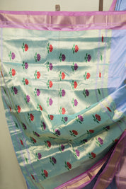 Lilac Cotton Silk Paithani Saree - SRLCSPS03