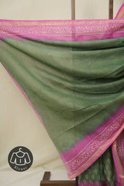 Green HBP Kota Doria Saree - SRGKDS263