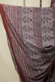 Ash Grey HBP Cotton Saree - SRAGCS3159