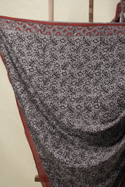 Ash Grey HBP Cotton Saree - SRAGCS3159