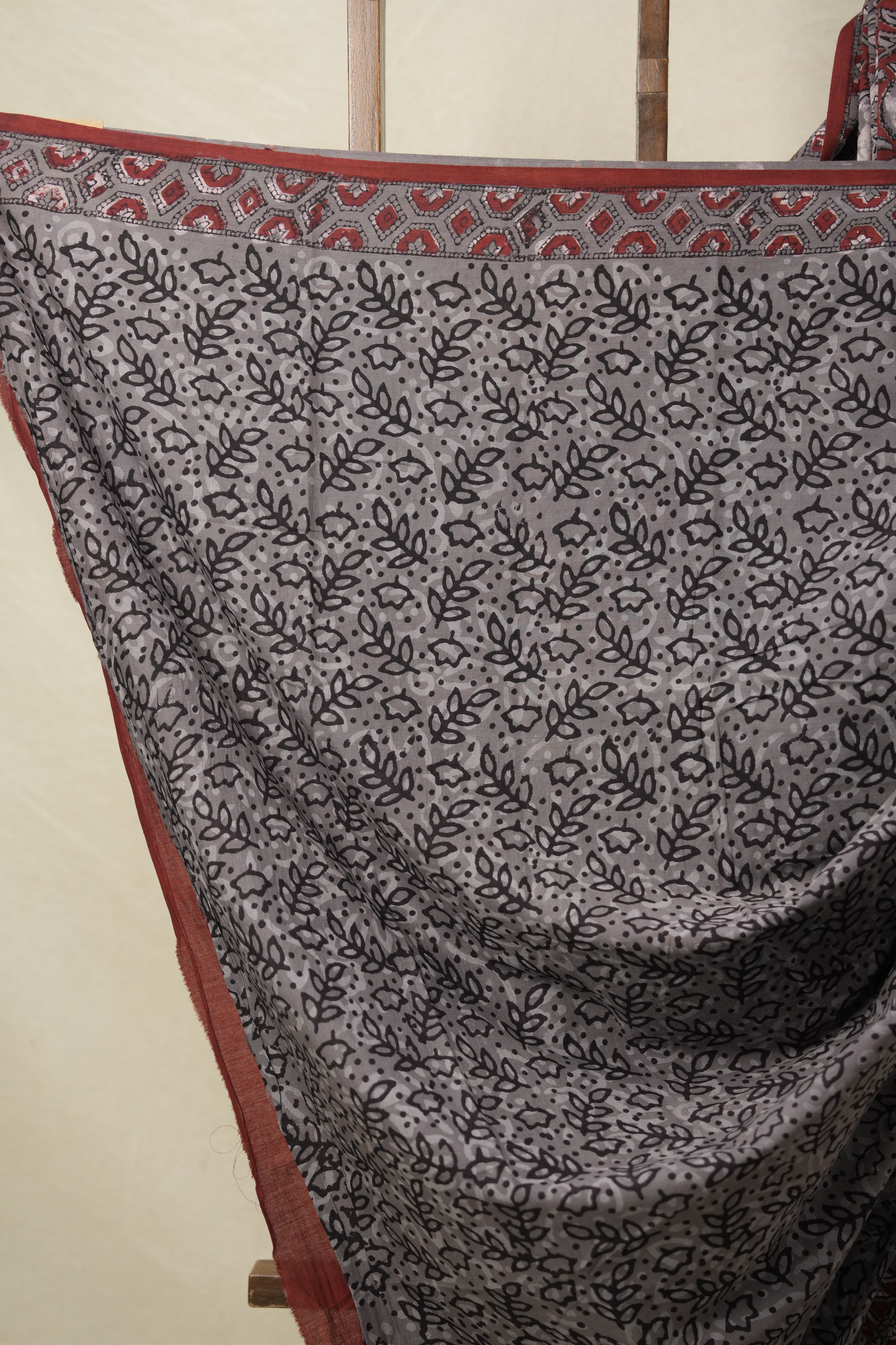 Ash Grey HBP Cotton Saree - SRAGCS3159