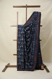Blue-Black HBP Cotton Saree - SRBBCS3156