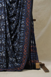 Blue-Black HBP Cotton Saree - SRBBCS3156
