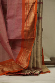 Brick Red Cotton Tissue Paithani Saree - SRBRCSPS02
