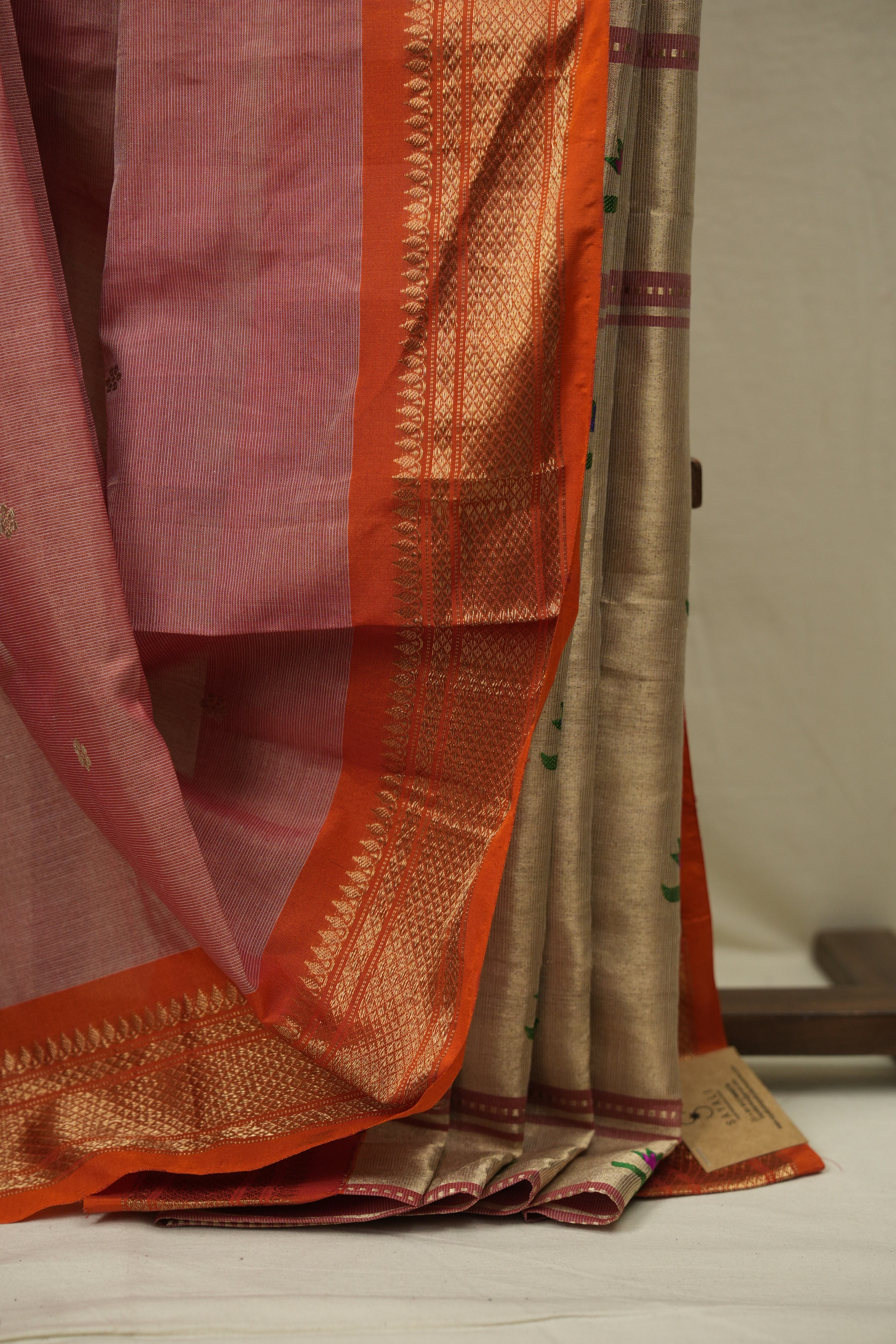 Brick Red Cotton Tissue Paithani Saree - SRBRCSPS02