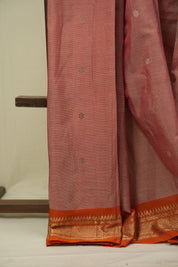 Brick Red Cotton Tissue Paithani Saree - SRBRCSPS02
