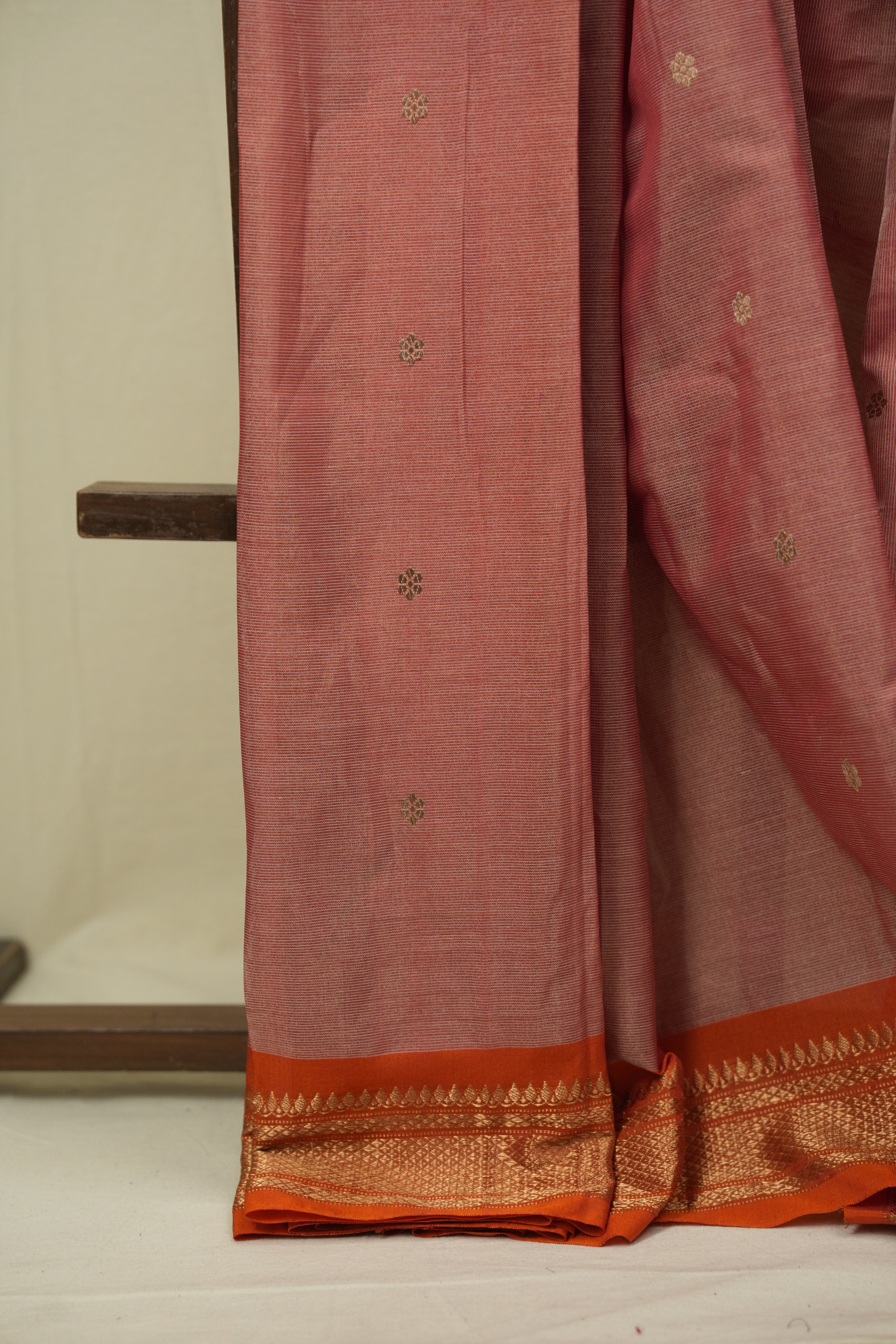 Brick Red Cotton Tissue Paithani Saree - SRBRCSPS02