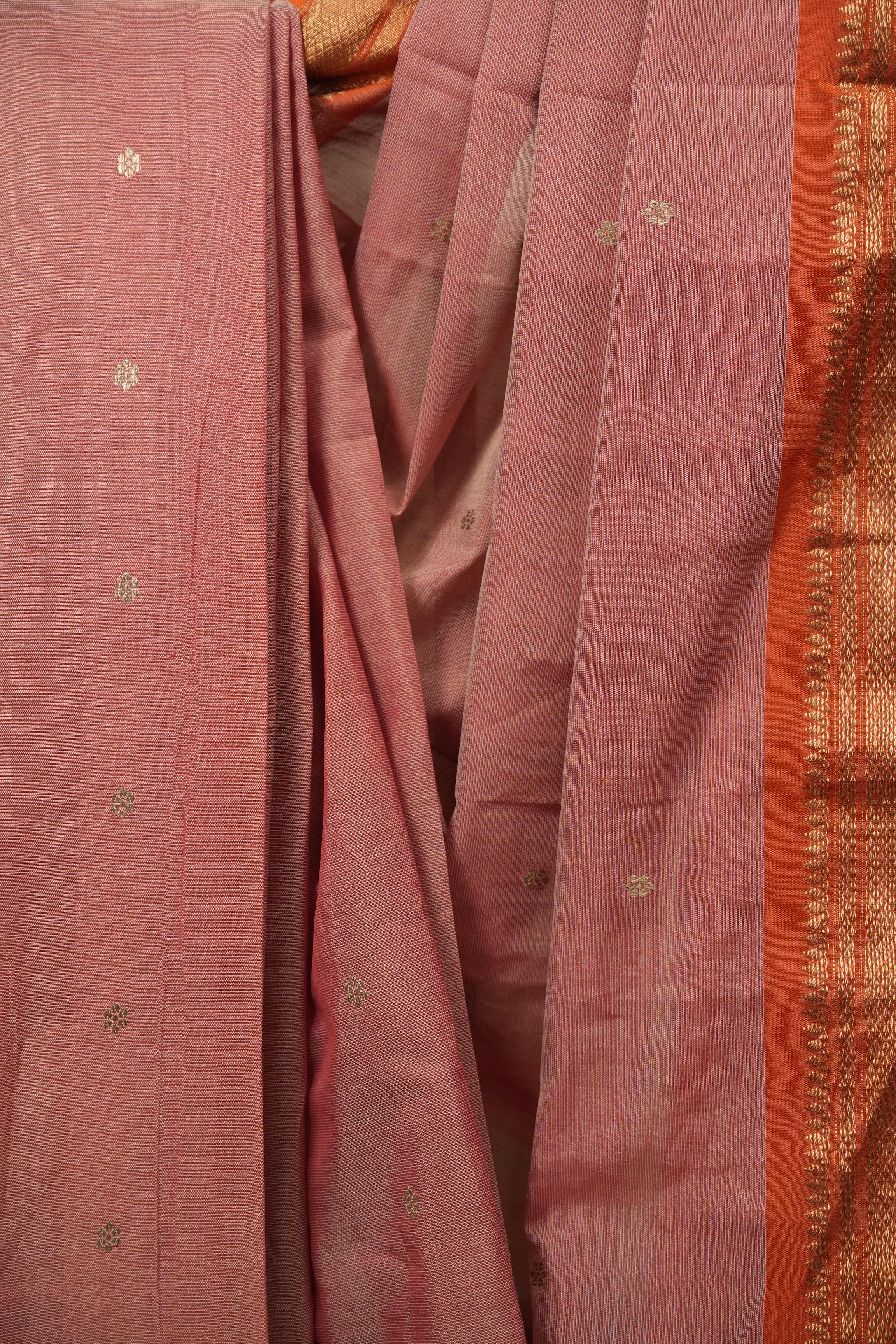 Brick Red Cotton Tissue Paithani Saree - SRBRCSPS02