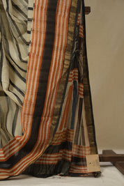 Cream HBP Kota Doria Saree - SRCKDS260