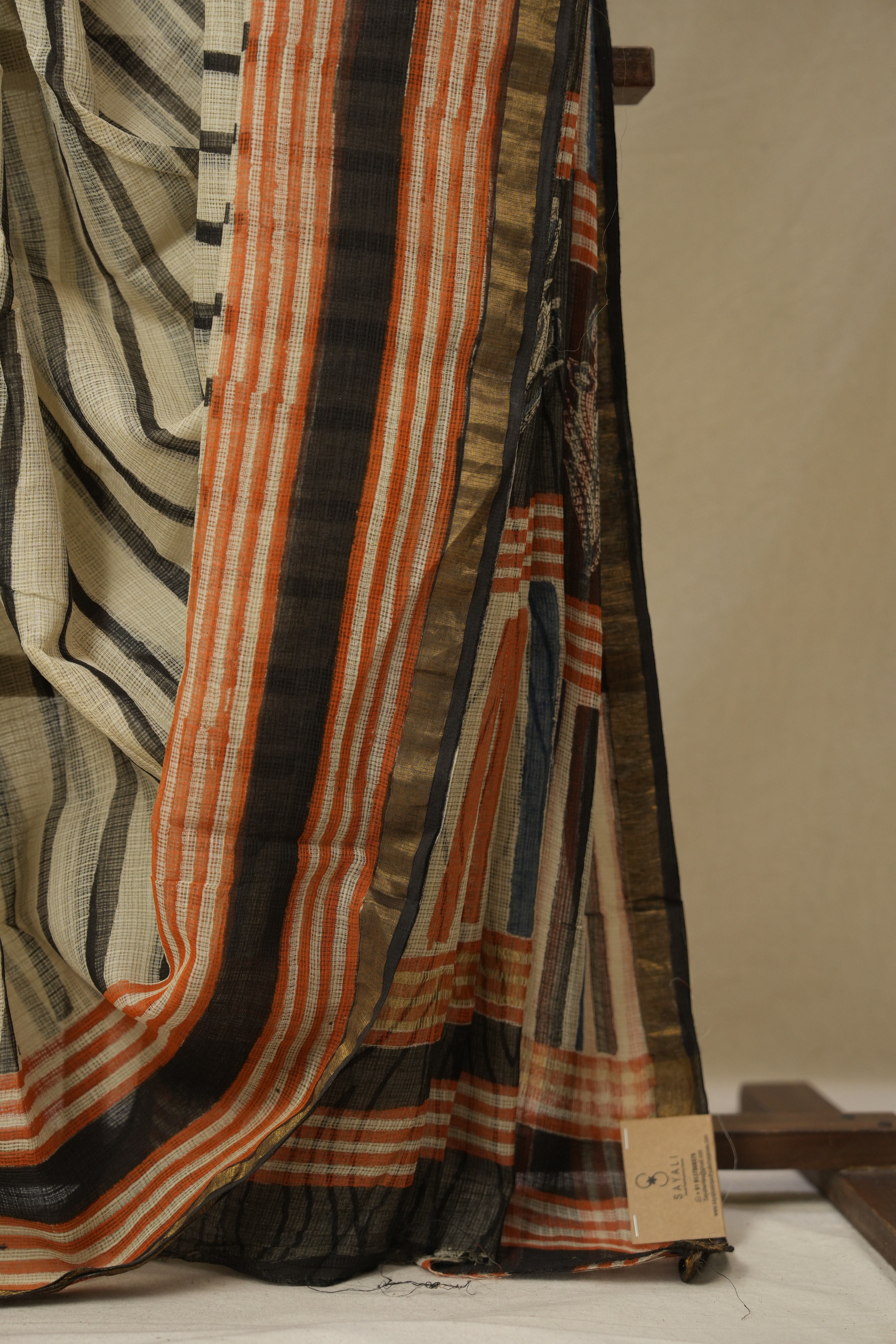 Cream HBP Kota Doria Saree - SRCKDS260