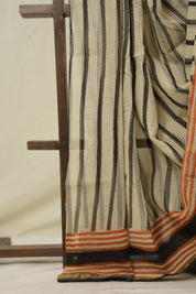 Cream HBP Kota Doria Saree - SRCKDS260
