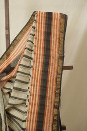 Cream HBP Kota Doria Saree - SRCKDS260