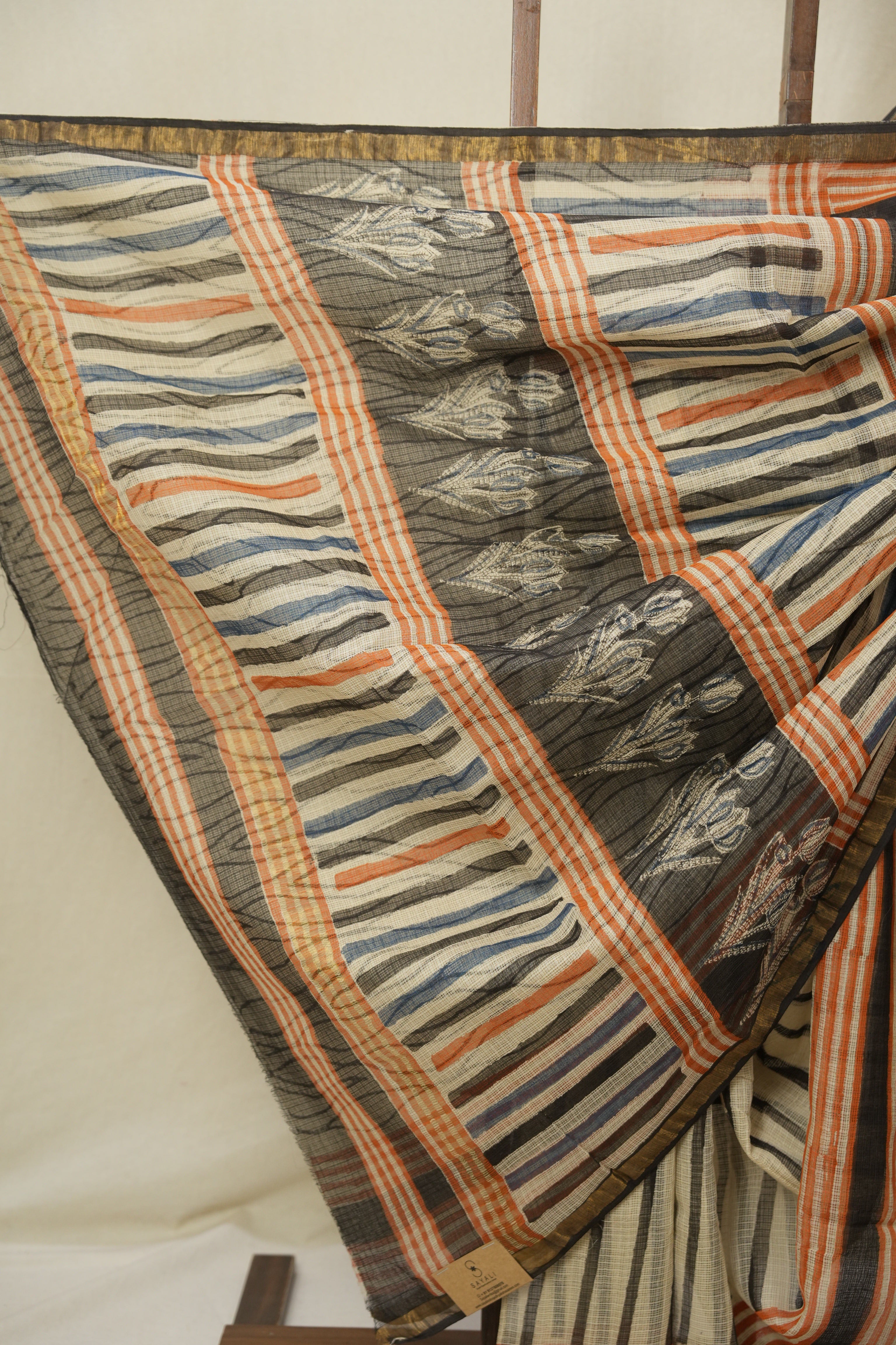 Cream HBP Kota Doria Saree - SRCKDS260