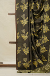 Olive Green HBP Cotton Saree - SROGCS3157