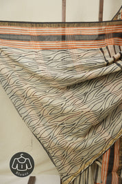 Cream HBP Kota Doria Saree - SRCKDS260