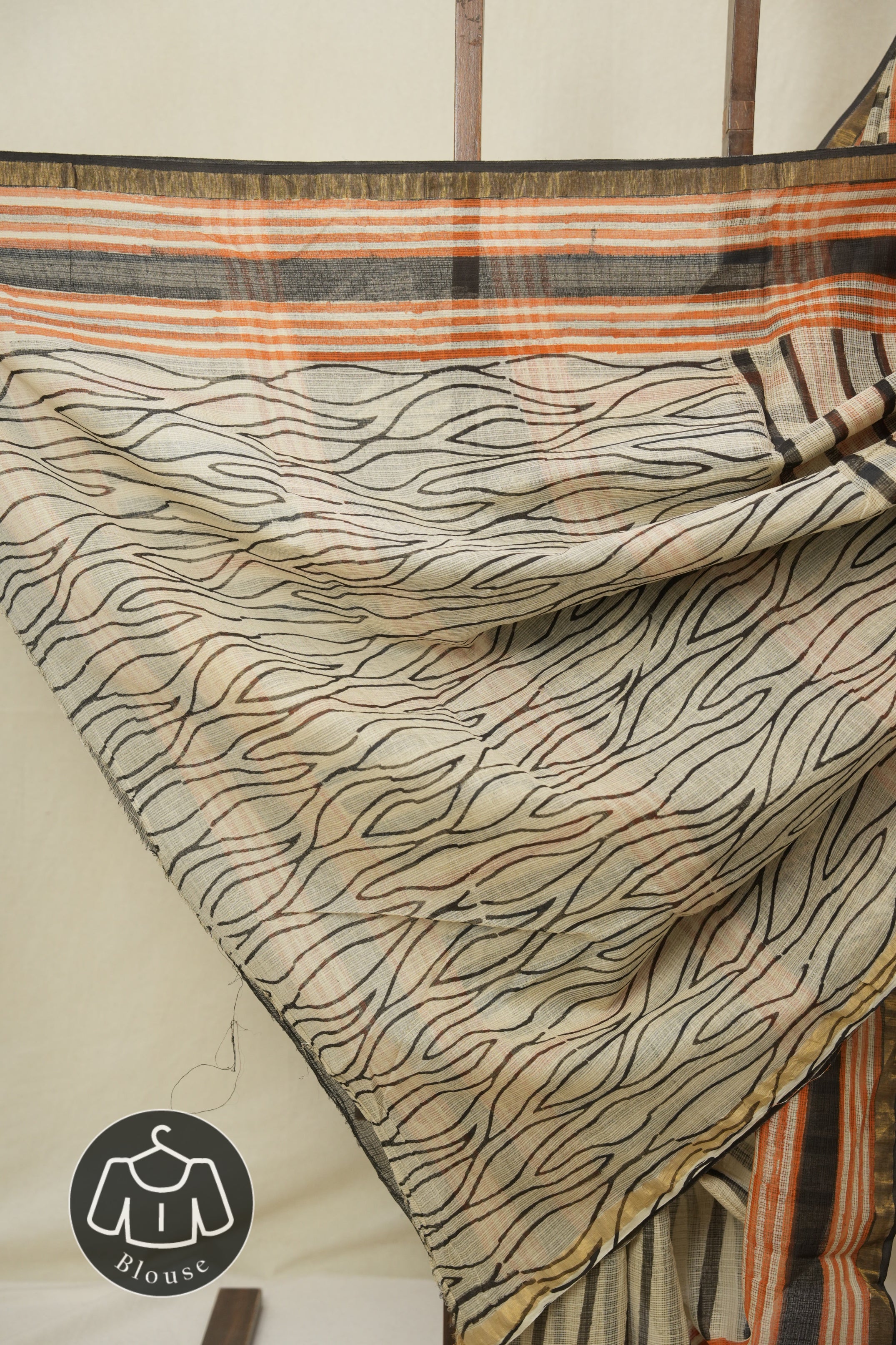 Cream HBP Kota Doria Saree - SRCKDS260