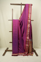 Magenta Cotton Silk Paithani Saree - SRMCSPS06