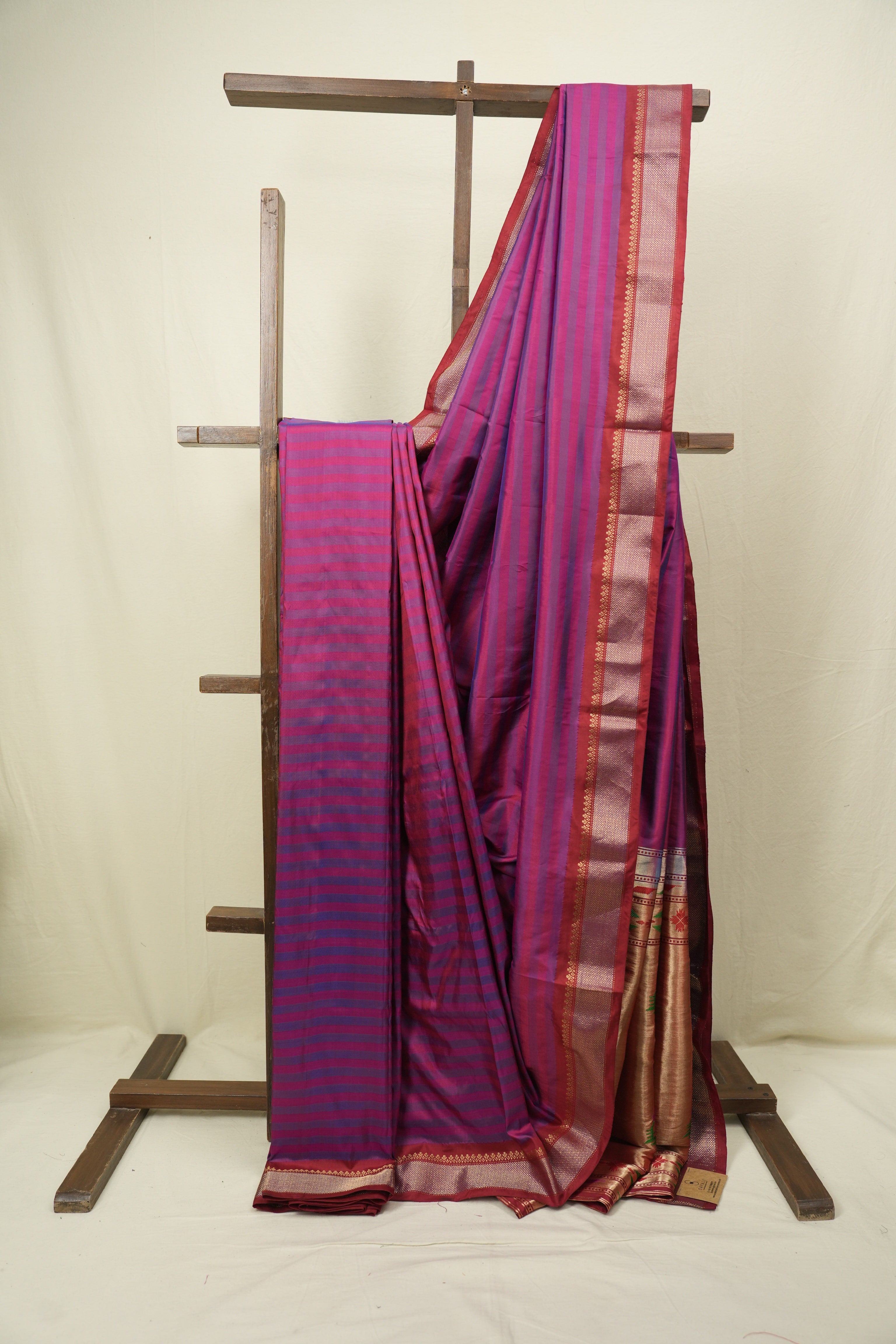 Magenta Cotton Silk Paithani Saree - SRMCSPS06